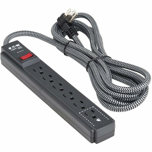 Tripp Lite series Protect It! TLP625DB 6-Outlets Surge Suppressor/Protector - Black - NEMA 5-15P - 6 x NEMA 5-15R - 1.80 kVA - 1500 J (Fleet Network)
