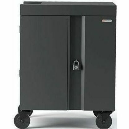 Bretford CUBE Cart Mobile Charging Cart - Steel - 30" (762 mm) Width x 26.5" (673.10 mm) Depth x 37.5" (952.50 mm) Height - Black - 32 (Fleet Network)