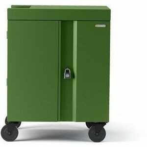 Bretford CUBE Cart Mobile Charging Cart - Steel - 30" (762 mm) Width x 26.5" (673.10 mm) Depth x 37.5" (952.50 mm) Height - Grass - 32 (Fleet Network)