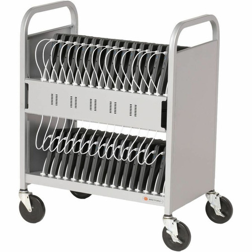 Bretford CUBE Transport Cart Pro - 4 Casters - Steel - 28.8" (730.25 mm) Width x 18" (457.20 mm) Depth x 37" (939.80 mm) Height - Blue (TVCTPD30C-RB)