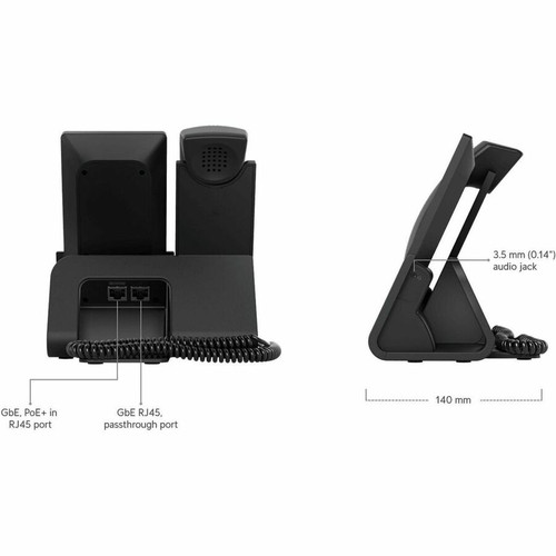 Ubiquiti UTP-Touch G2 Touch IP Phone - 5" Display - Corded/Cordless - Bluetooth/Wi-Fi - Built-in Camera - PoE - 2x Ethernet - Black