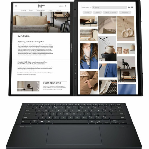Asus UX8406MA-DS71T-CA ZenBook Duo 14" Dual OLED Touchscreen 2-in-1 Notebook - Intel Core Ultra 7155H - 16GB RAM - 1TB SSD - Windows 11 Home