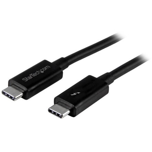 StarTech.com 20Gbps Thunderbolt 3 Cable - 3.3ft/1m - Black - 4k 60Hz - Certified TB3 USB-C to USB-C Charger Cord w/ 100W Power - twice (Fleet Network)