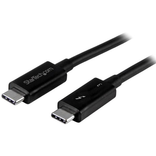 StarTech.com 40Gbps Thunderbolt 3 Cable - 1.6ft/0.5m - Black - 5k 60Hz/4k 60Hz - Certified TB3 USB-C Charger Cord w/ 100W Power - four (Fleet Network)