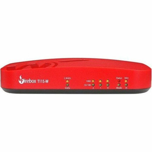 WatchGuard Firebox T115-W Network Security/Firewall Appliance - Policy Management - 3 Port - Gigabit Ethernet - 1.02 Gbit/s Firewall - (Fleet Network)