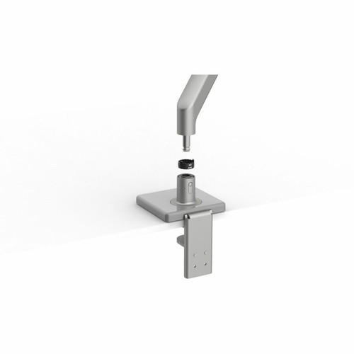 Humanscale X8NTNCNWNNN12 M/Flex Monitor Arm Mounting Clamp - Polished Aluminum & White - Height Adjustable - Recycled Aluminum