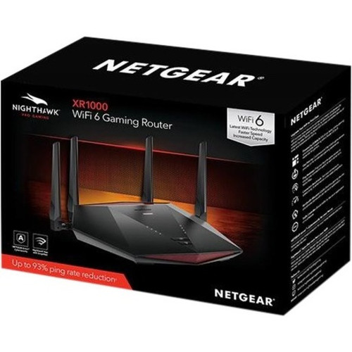 Netgear XR1000-100CNS Nighthawk Pro Gaming XR1000 Wi-Fi 6 Router - Dual Band - 4 Antennas - 4x Gigabit LAN - 1x WAN - 675 MB/s - DumaOS 3. 0