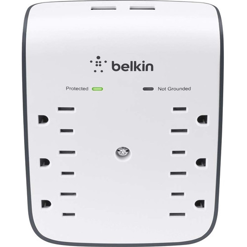 Belkin SurgePlus USB Wall Mount (10 Watts, Combined) - 2 x USB, 6 x AC Power - 900 J - USB (Fleet Network)