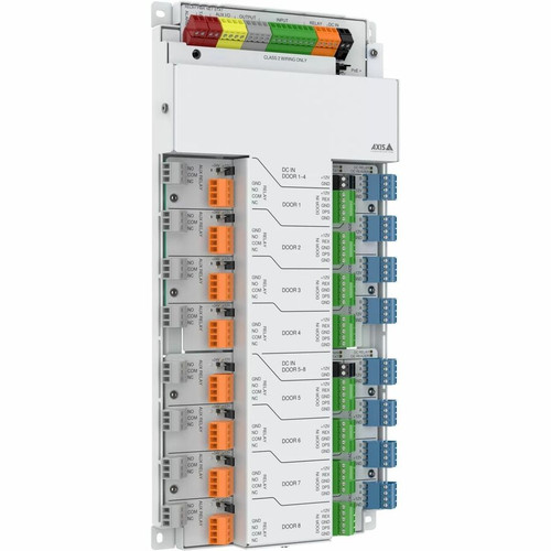 AXIS 03079-001 A1810-B Network Door Controller - White - 8 Doors - 250K Users - QR/Key/Vehicle License Plate - Gigabit Ethernet - DIN Rail Mount