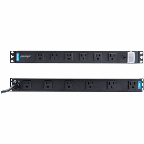 StarTech.com 1215B8H-RACK-PDU-RA 12-Outlet Rackmount PDU - 1U - 120V - 15A - 1.50 kW - Horizontal/Vertical Mount