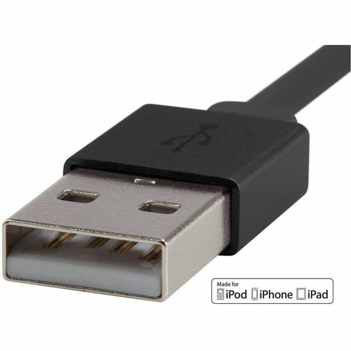 Monoprice Premium Flat Apple MFi Certified Lightning to USB-A Charging Cable - 3ft Black - 3 ft (0.91 m) Lightning/USB Data Transfer - (12857)