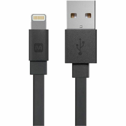 Monoprice Premium Flat Apple MFi Certified Lightning to USB-A Charging Cable - 3ft Black - 3 ft (0.91 m) Lightning/USB Data Transfer - (Fleet Network)
