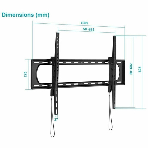Monoprice Wall Mount for TV, Display - Black - 60" to 120" Screen Support - 264 lb (119748.39 g) Load Capacity - 900 x 600, 50 x 50 - (12994)