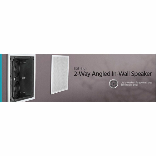 Monoprice Alpha 13687 2-way Ceiling Mountable, In-wall 2.1 Speaker - 50 W RMS - 100 W (PMPO) - 5.25" (133.35 mm) Carbon Fiber Woofer, (13687)