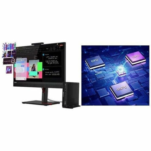 Lenovo 13A4002DCA ThinkCentre M70q Gen 6 Tiny Desktop - Intel Core Ultra 7265T 20-Core - 16GB DDR5512GB NVMe SSD - Windows 11 Pro French - Black