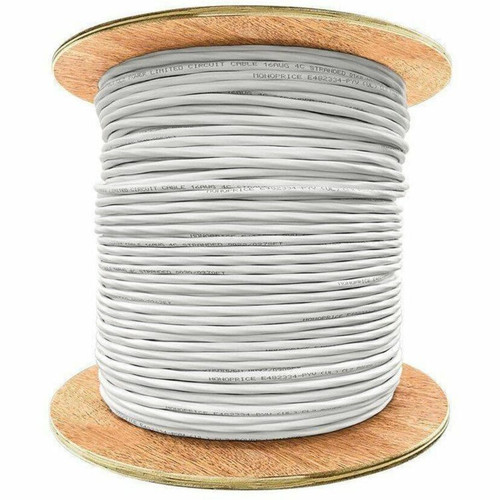 Monoprice Speaker Wire, CL2 Rated, 4-Conductor, 16AWG, 1000ft, White - 1000 ft (304.80 m) Audio Cable for Speaker - CL2 - 16 AWG - (16081)