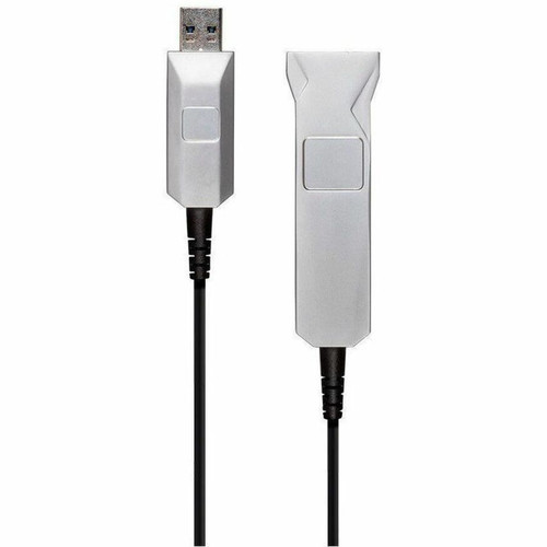 Monoprice SlimRun USB-A to USB-A Female 3.0 Extension Cable - Fiber Optic, Black, 32.8ft - 32.8 ft (10 m) USB-A Data Transfer Cable - (Fleet Network)