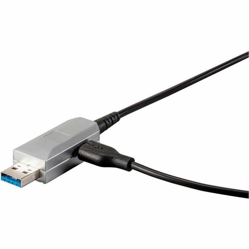 Monoprice SlimRun USB-A to USB-A Female 3.0 Extension Cable - Fiber Optic, Black, 32.8ft - 32.8 ft (10 m) USB-A Data Transfer Cable - (16377)