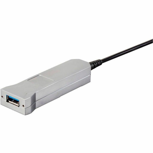 Monoprice SlimRun USB-A to USB-A Female 3.0 Extension Cable - Fiber Optic, Black, 32.8ft - 32.8 ft (10 m) USB-A Data Transfer Cable - (16377)