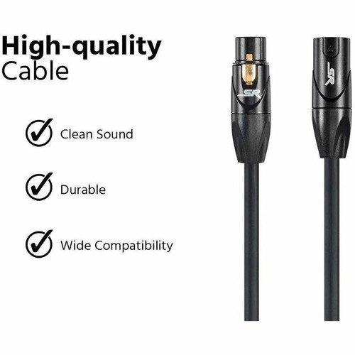 Monoprice Stage Right XLR Audio Cable - 50 ft (15.24 m) XLR Audio Cable for Microphone - First End: 1 x XLR - Male - Second End: 1 x - (18677)