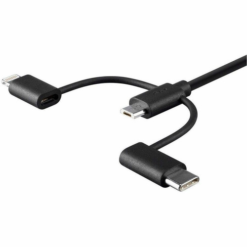 Monoprice Essential Lightning/Micro-USB/USB-C Data Transfer Cable - 3 ft (0.91 m) Lightning/Micro-USB/USB/USB-C Data Transfer Cable - (18789)