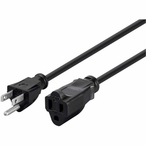 Monoprice Power Extension Cord - 16 Gauge - 13 A - Black - 20 ft (6.10 m) Cord Length - NEMA 5-15P / NEMA 5-15R, 3-Prong - 1 Pack (Fleet Network)