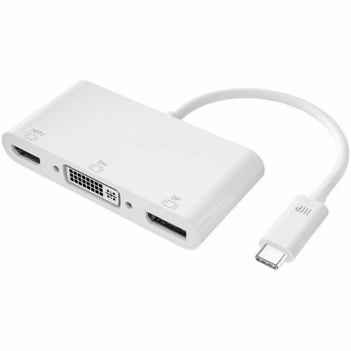 Monoprice USB-C to 4K DisplayPort HDMI and Single-Link DVI-D Passive Adapter - 1 × USB Type C - Male - 1 × DisplayPort Digital - 1 × - (Fleet Network)
