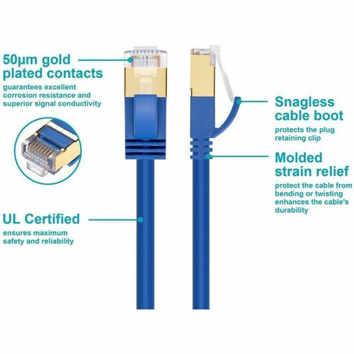 Monoprice SlimRun Patch Category 6a Network Cable - 7 ft (2.13 m) Category 6a Network Cable for Network Device, Server - First End: 1 (27492)