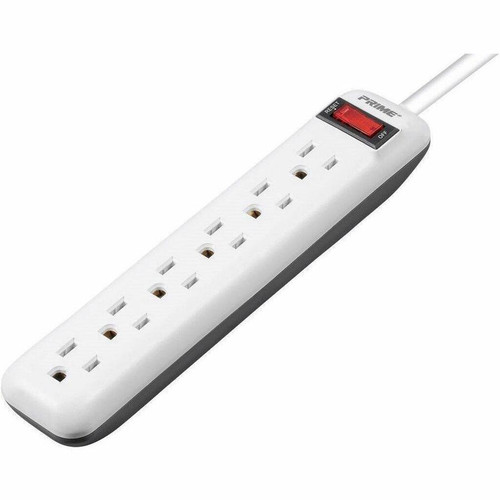Monoprice 27846 6-Outlet Power Strip - 15A/125V - 3ft Cord - Wall-Mountable - White