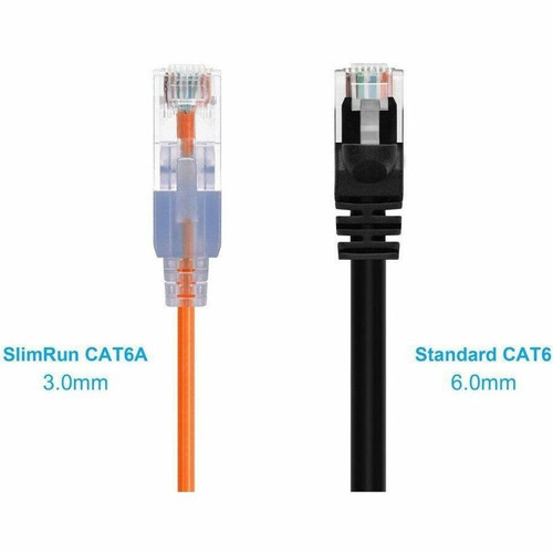 Monoprice SlimRun Patch UTP Category 6a Network Cable - 6" (152.40 mm) Category 6a Network Cable for Network Device - First End: 1 x - (29463)