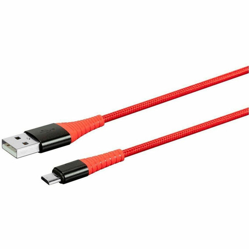 Monoprice AtlasFlex Charge & Sync Micro-USB-B/USB-A Data Transfer Cable - 3 ft (0.91 m) Micro-USB-B/USB-A Data Transfer Cable - Red (31194)