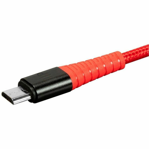 Monoprice AtlasFlex Charge & Sync Micro-USB-B/USB-A Data Transfer Cable - 3 ft (0.91 m) Micro-USB-B/USB-A Data Transfer Cable - Red (31194)