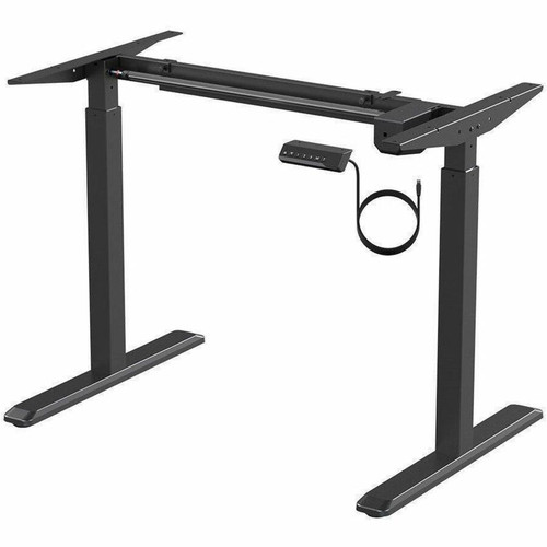 Monoprice Sit-Stand Single Motor Height Adjustable Table Desk Frame, Electric, Black - T-shaped Base - 2 Legs - 164 lb (74.39 kg) - - (Fleet Network)