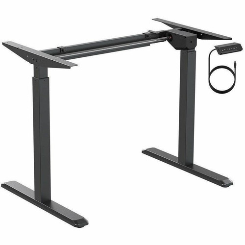 Monoprice Sit-Stand Single Motor Height Adjustable Table Desk Frame, Electric, Black - T-shaped Base - 2 Legs - 164 lb (74.39 kg) - - (Fleet Network)