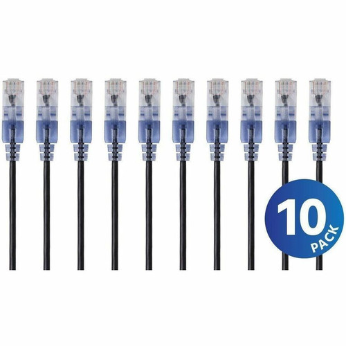 Monoprice SlimRun Patch UTP Category 6a Network Cable - 50 ft (15.24 m) Category 6a Network Cable for Network Device - First End: 1 x (Fleet Network)