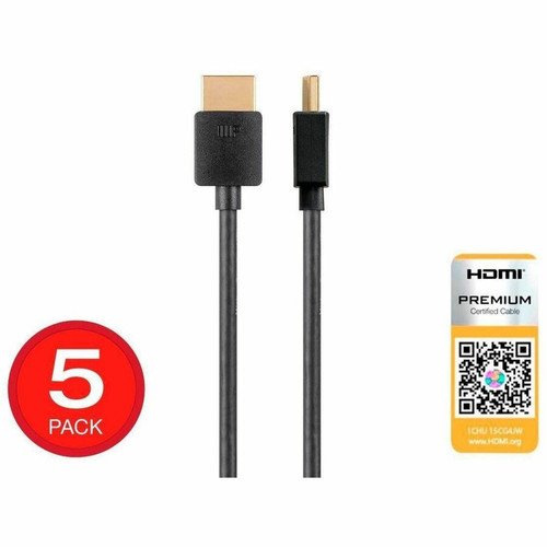Monoprice Premium HDMI Data Transfer Cable - 6 ft (1.83 m) HDMI Data Transfer Cable - First End: 1 x HDMI Digital Audio/Video - 18 - x (Fleet Network)