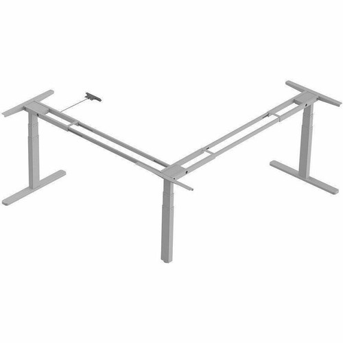 Workstream Triple-Motor Height-Adjustable Sit-Stand L-Shaped Corner Desk Frame, Gray - L-shaped Base - 3 Legs - 265 lb (120.20 kg) - - (Fleet Network)