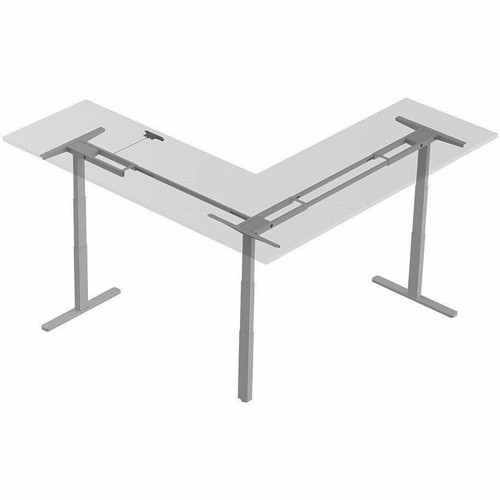 Workstream Triple-Motor Height-Adjustable Sit-Stand L-Shaped Corner Desk Frame, Gray - L-shaped Base - 3 Legs - 265 lb (120.20 kg) - - (Fleet Network)