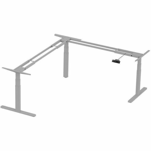 Workstream 34829 Triple-Motor Height-Adjustable Sit-Stand L-Shaped Corner Desk Frame - Gray - 3-Stage Lift - 265 lb Capacity