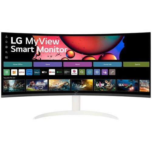 LG 34SR63QA-W 34" Class UW-QHD Curved Screen Smart LCD Monitor - 21:9 - Alpine White - 34" Viewable - Vertical Alignment (VA) - 3440 x (Fleet Network)