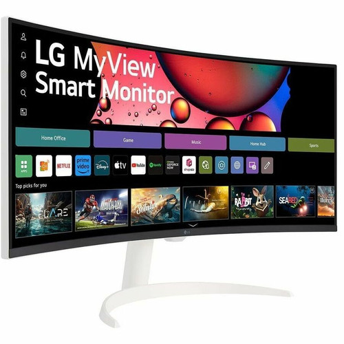 LG 34SR63QA-W 34" Class UW-QHD Curved Screen Smart LCD Monitor - 21:9 - Alpine White - 34" Viewable - Vertical Alignment (VA) - 3440 x (Fleet Network)