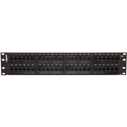 C2G 48-Port Cat5E 110-Type Patch Panel - 48 Port(s) - 48 x RJ-45 - 2U High - Black - 19" Wide - Rack-mountable (Fleet Network)