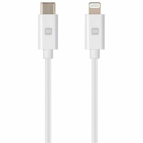 Monoprice Essential Apple MFi Certified Lightning to USB-C Charging Cable - 1.5ft, White - 1.5 ft (0.46 m) Lightning/USB-C Data Cable (Fleet Network)