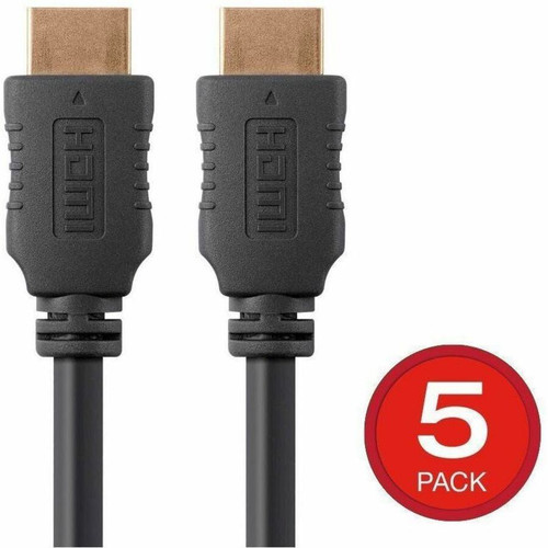 Monoprice HDMI Data Transfer Cable - 1.5 ft (0.46 m) HDMI Data Transfer Cable - First End: 1 x HDMI Digital Audio/Video - 18 Gbit/s - (Fleet Network)