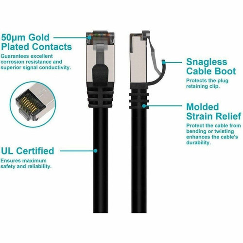 Monoprice Patch Category 8 Network Cable - 3 ft (0.91 m) Category 8 Network Cable for Network Device - First End: 1 x RJ45 Network - - (41011)