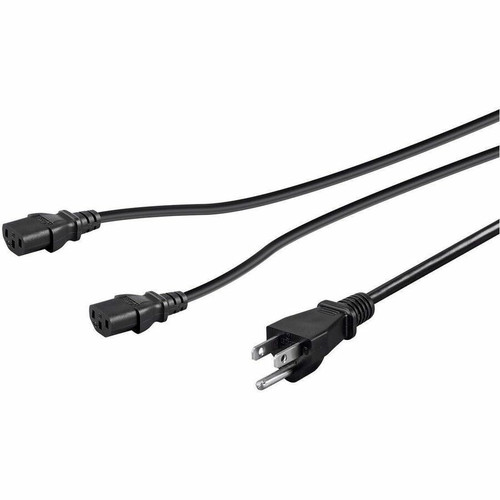 Monoprice Splitter Cord - For Computer, Surge Protector, UPS - 16 Gauge - 120 V AC / 13 A, 230 V AC - Black - 3 ft (0.91 m) Cord - / (Fleet Network)