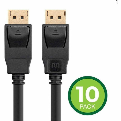 Monoprice Select Series DisplayPort 1.2a Cable 15ft (10-Pack) - 15 ft (4.57 m) DisplayPort A/V Cable - First End: 1 x DisplayPort 1.2a (Fleet Network)