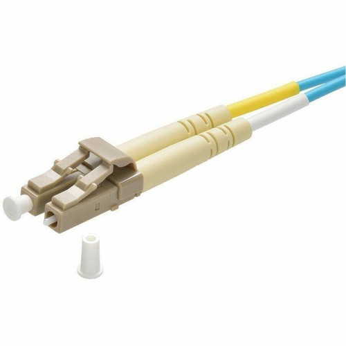 Monoprice Multi-Mode OM4 Fiber Optic Cable - LC-LC UL 2mm 50/125 OFNR Duplex Aqua 3m - 9.8 ft (3 m) Fiber Optic Network Cable for - 2 (41696)