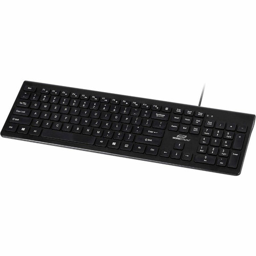 Workstream Keyboard - Cable Connectivity - Full-size - USB Interface - English - QWERTY Layout - Membrane Keyswitch - Black (Fleet Network)