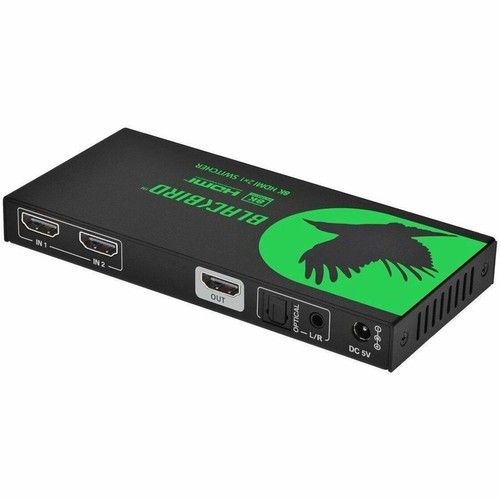 Monoprice Blackbird 8K60 2x1 Video Switcher with HDMI plus Audio Extraction, IR Remote Control - 7680 x 4320 - 4K, 4K UHD, Full HD, 8K (44435)